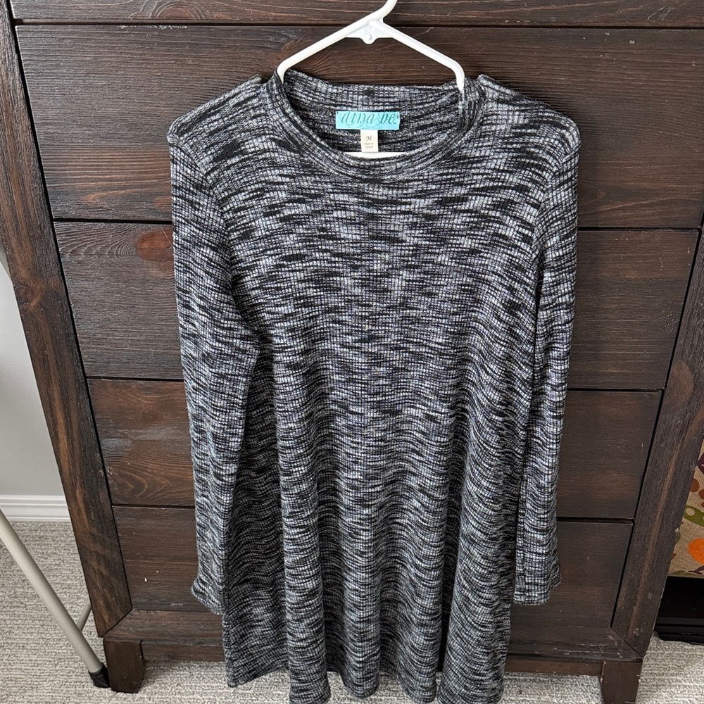 Dina Be Black and Gray Knit Dress